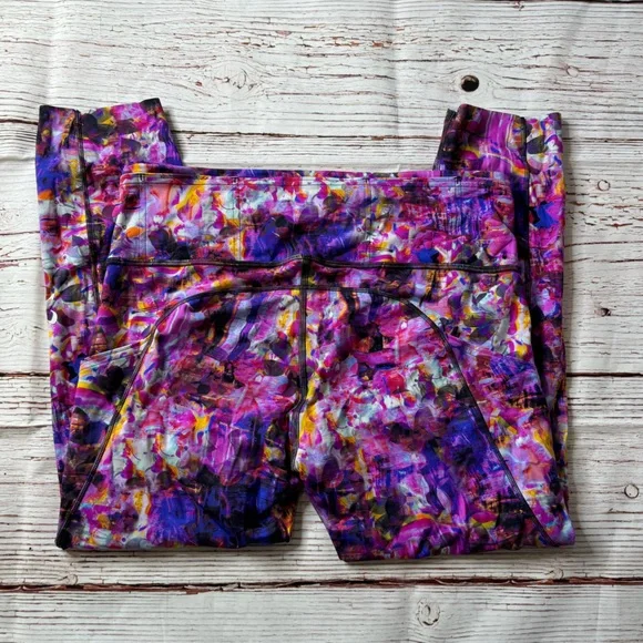 Lululemon SeaWheeze Fast and Free High-Rise Crop 23"In Flash Floral Multi Sz 10